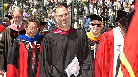 Apple co-founder and CEO Steve Jobs speaks at Stanford University's 114th Commencement in 2005.