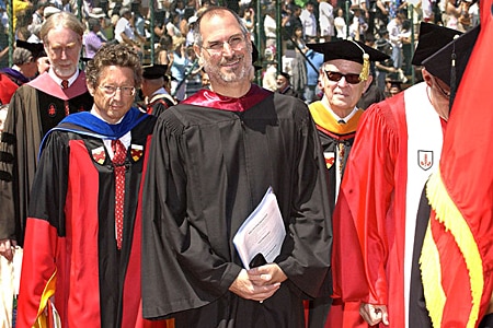 Apple co-founder and CEO Steve Jobs speaks at Stanford University's 114th Commencement in 2005.