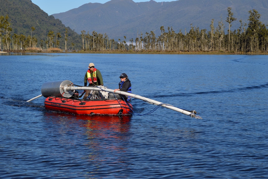 Jamie Howarth on the water at Lake Paringa