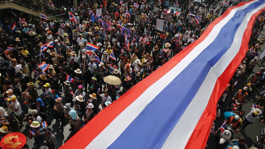 Thai flag in the city