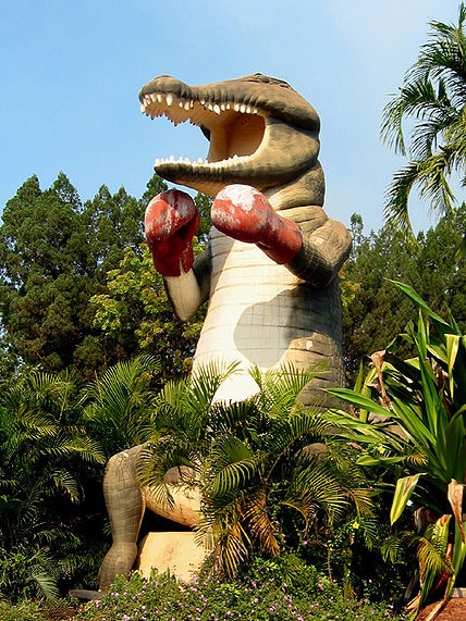The Big Boxing Crocodile statue in Humpty Doo in the Northern Territory in August, 2006.