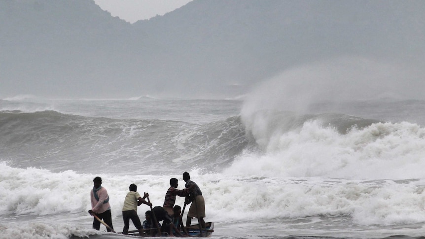Cyclone Hudhud hits India