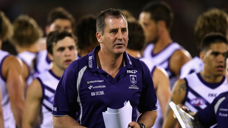 Ross Lyon and the Dockers came close to beating Adelaide at Football Park.