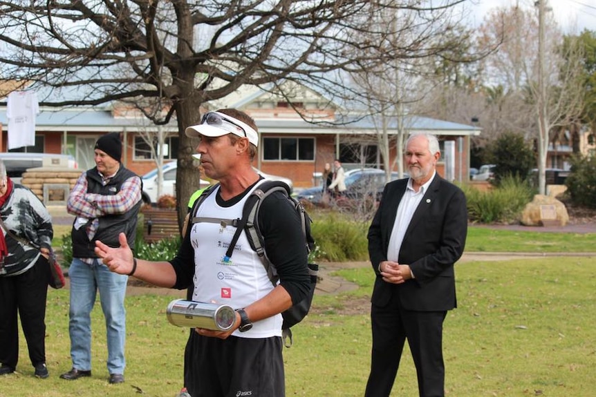 Brian Freeman speaking in Wagga Wagga