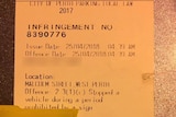 An image of a parking ticket.