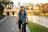 Tiff Chen cycling through Melbourne