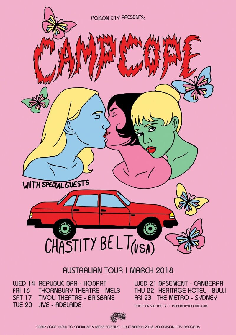 Camp Cope 2017 tour poster art by Susanna Sykes
