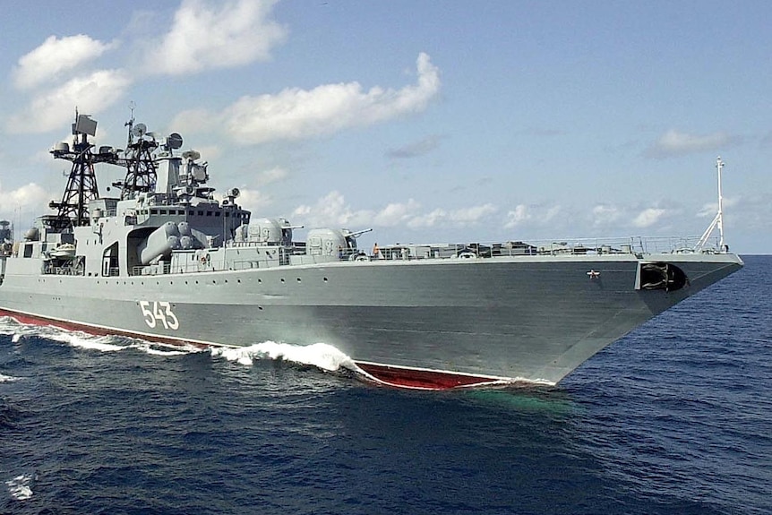 The Russian Udaloy-class destroyer Marshal Shaposhnikov.