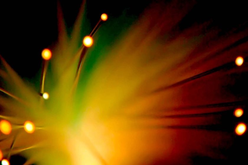 Light streams through fibre optic cables. (www.sxc.hu: Rodolfo Clix, file photo)