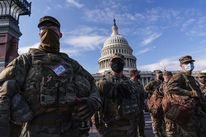 National Guard troops reinforce security around the US Capitol