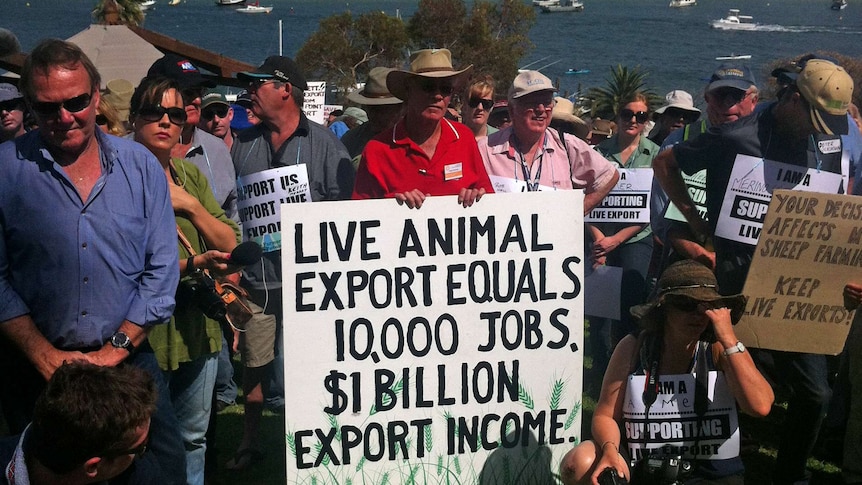 Live export industry members in Fremantle