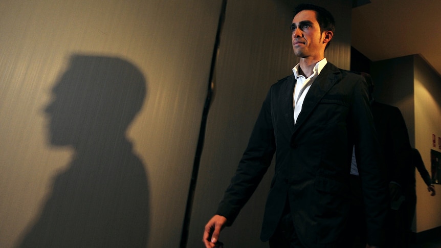 Shadows cast: Contador says he will continue to compete at the highest level after his ban.