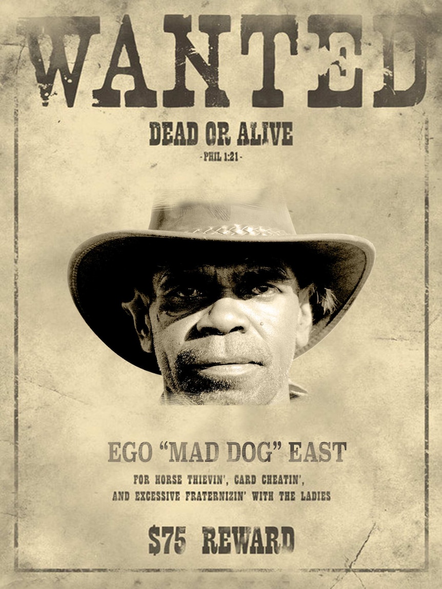 A wanted poster from the film Never Stop Riding.