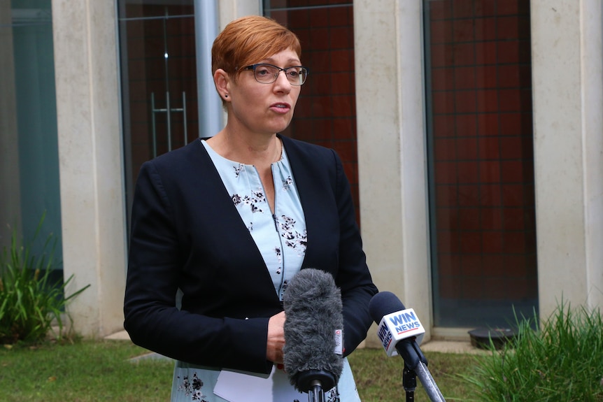 ACT Health Minister Rachel Stephen-Smith speaks at a press conference.