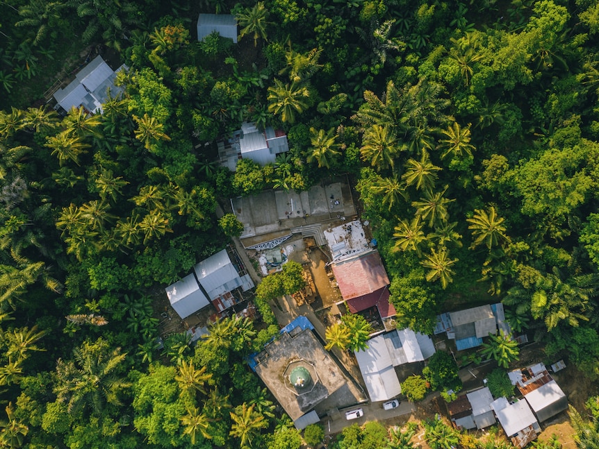 Sekolah Modul Ramah Lingkungan - Pemandangan drone dari atas