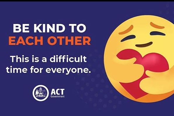 The ad says 'be kind to each other, this is a difficult time for everyone.'