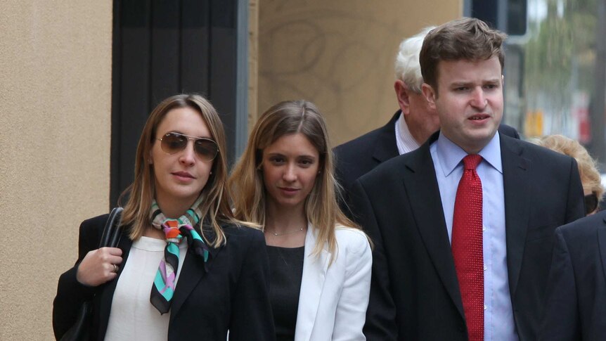 Roberto Curti's family arrive at Sydney's Glebe Coroners court on the first day of an inquest into his death on October 8, 2012.