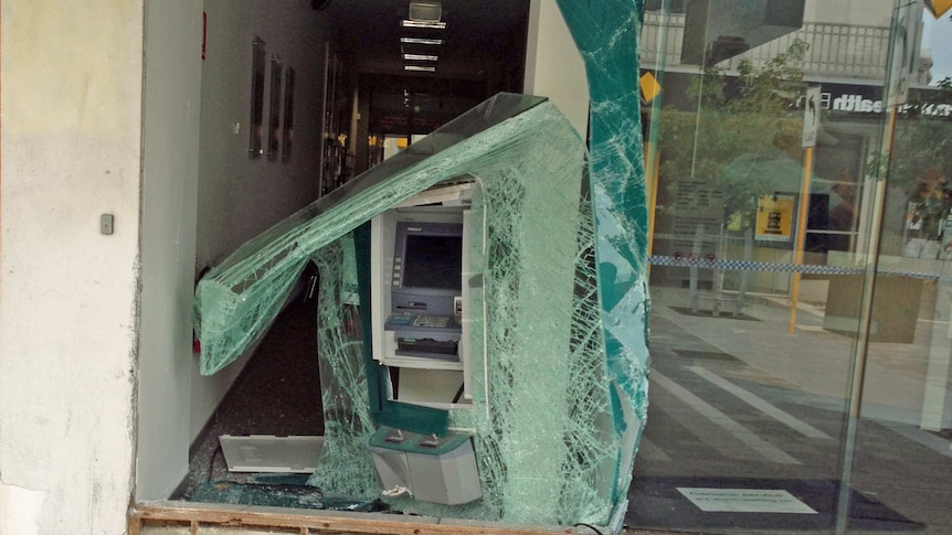 Smashed ATM in Claremont