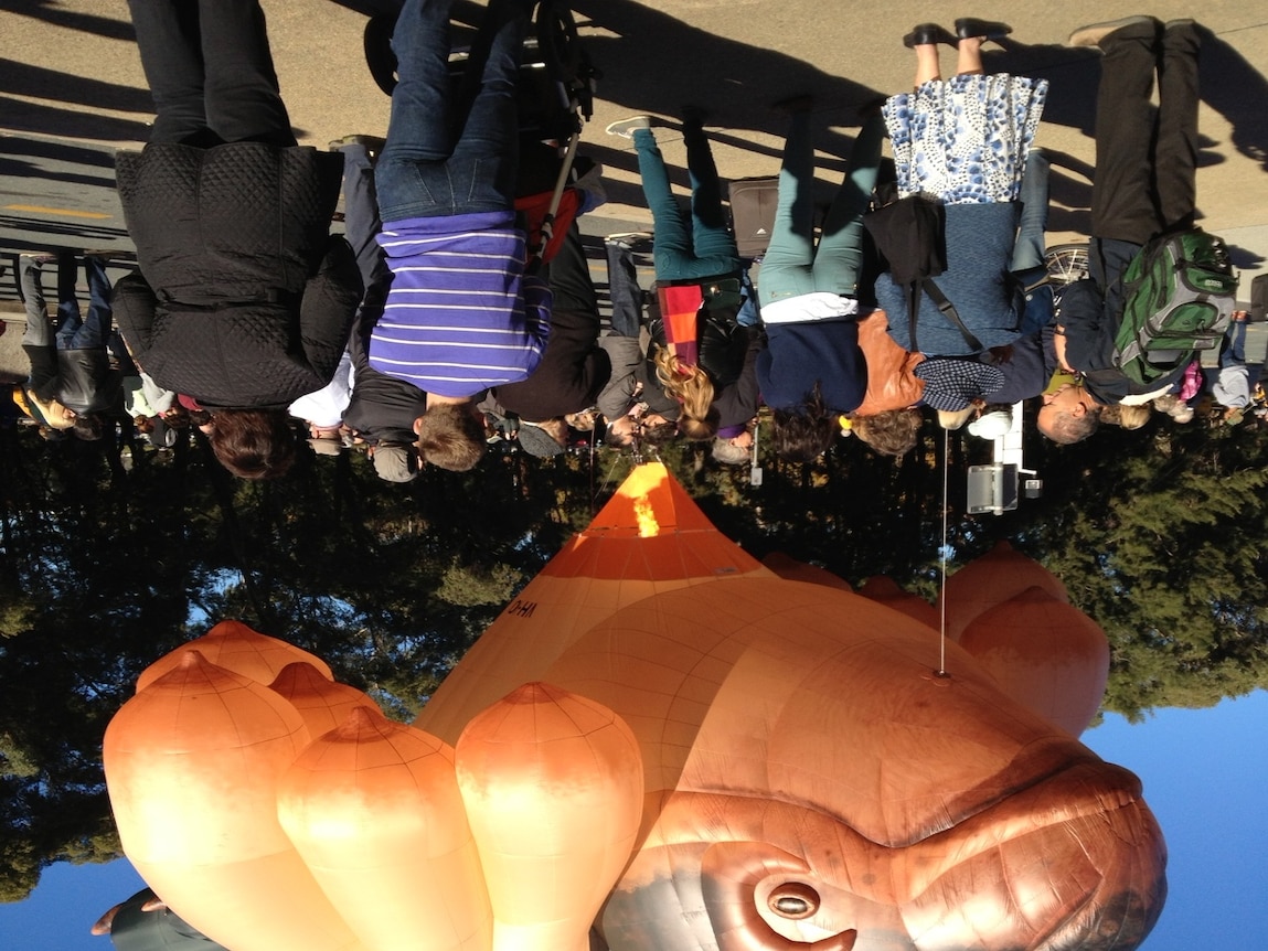 Crowds gather ahead of Skywhale flight