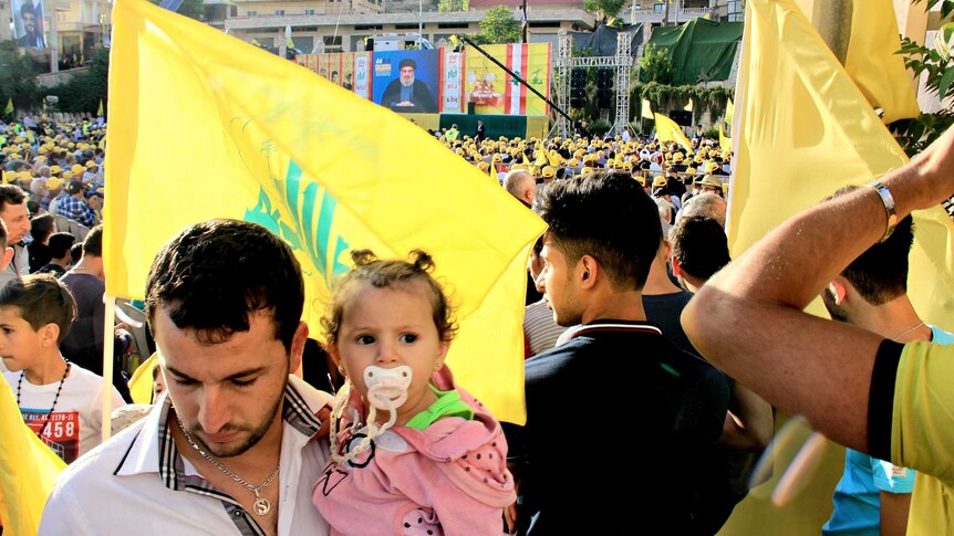 Hezbollah supporters in Nabih Chit.