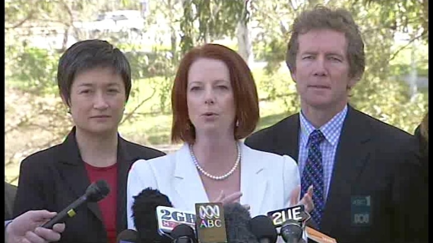 Penny Wong, Julia Gillard and Rick Sarre