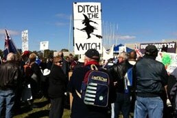 Ditch the Witch placard at No Carbon Tax Rally