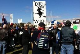 Ditch the Witch placard