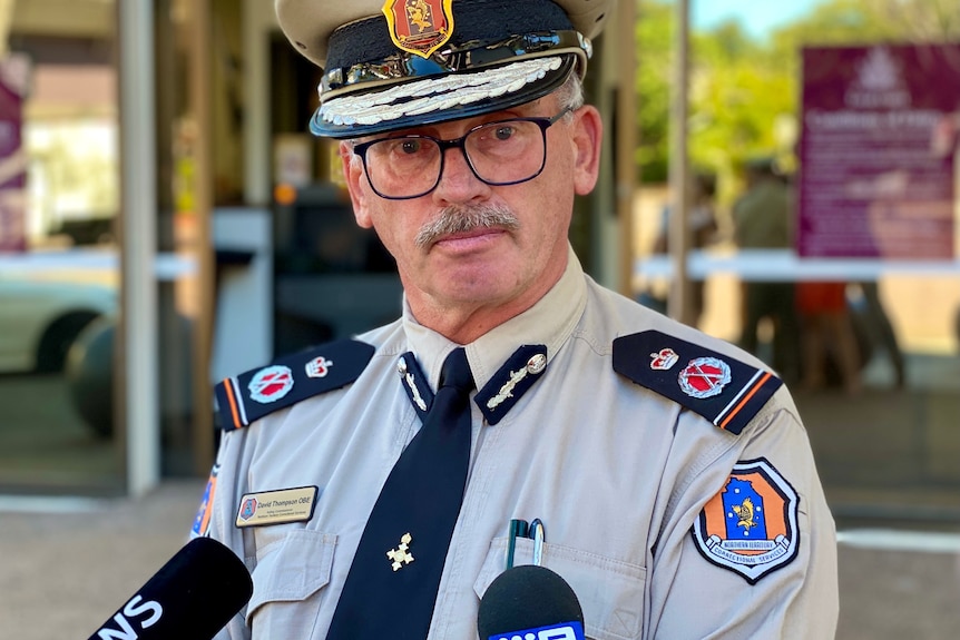 NT Correctional Services Acting Commissioner David Thompson faces cameras at a press conference.