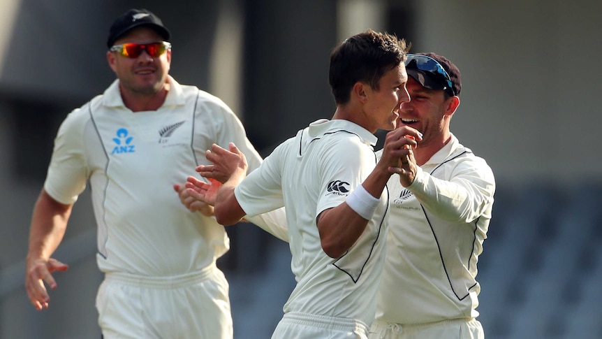 Trent Boult's quickfire double put the Black Caps in charge in Auckland.