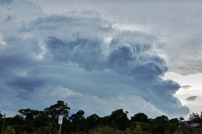 Clouds swirl over Tamborine Mountain as Queensland prepares for a possible super cell storm.