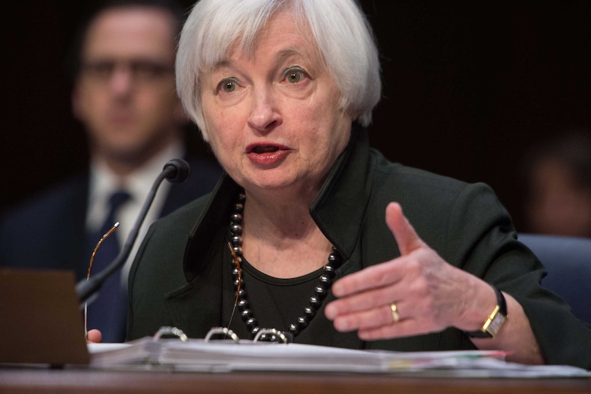 Chair of the US Federal Reserve Janet Yellen testifies