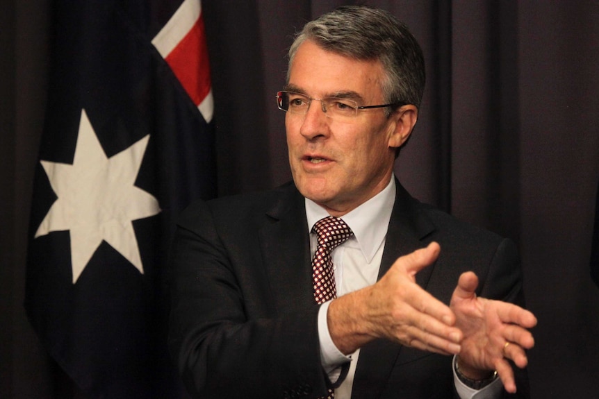 Attorney-General Mark Dreyfus speaks to the media.