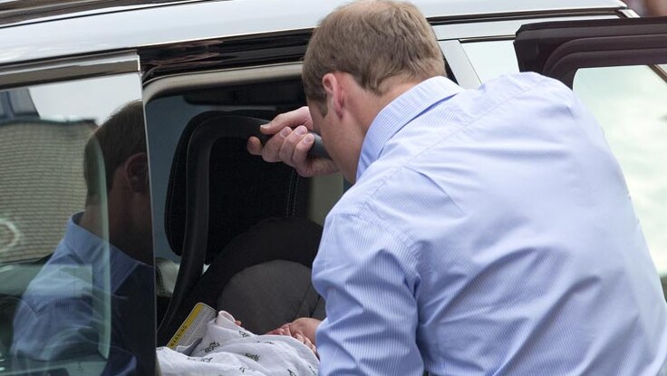 Prince William puts baby capsule in car