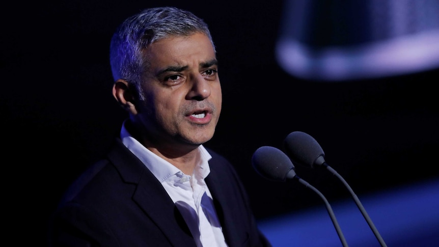 Mayor of London Sadiq Khan speaks during the awards.