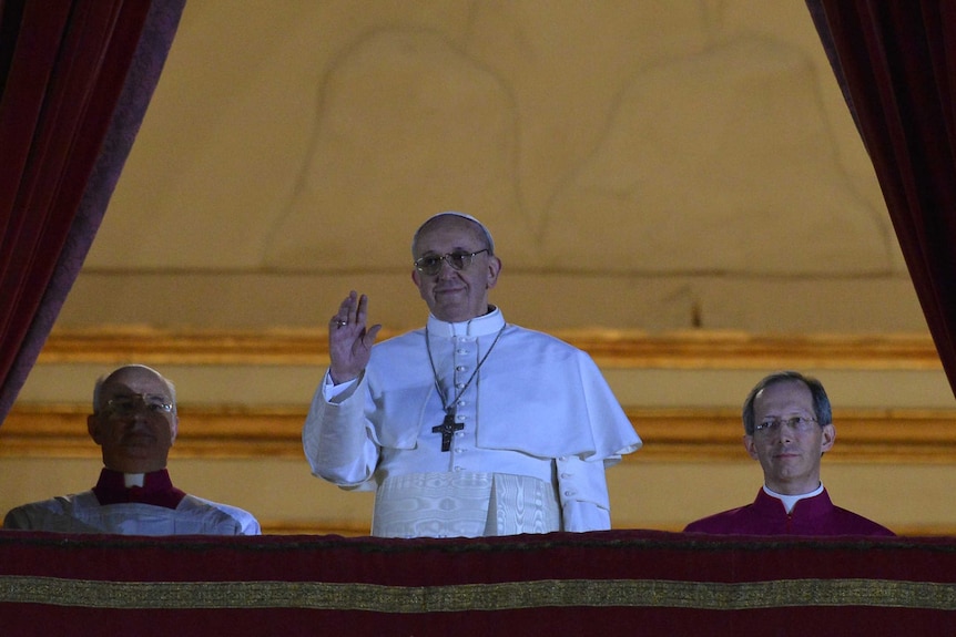 Pope Francis greets the faithful