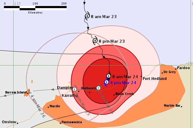 Cyclone tracking map.