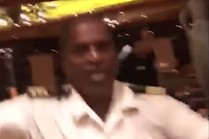 Cruise ship crew try to stop filming