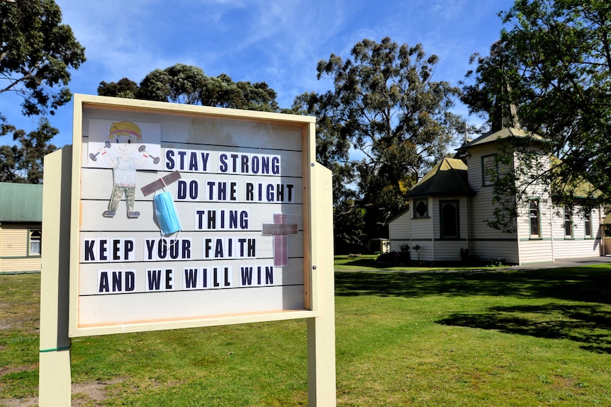 Church sign in Bunyip, Victoria.