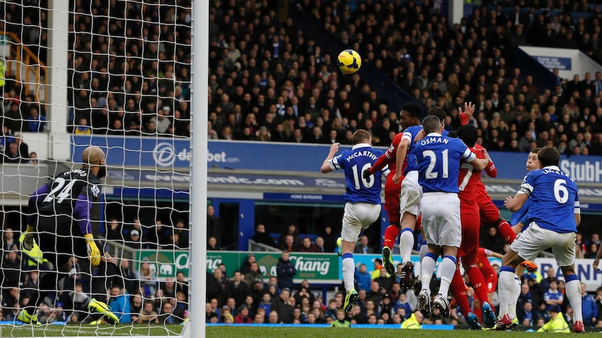Liverpool's Daniel Sturridge headers home for draw with Everton