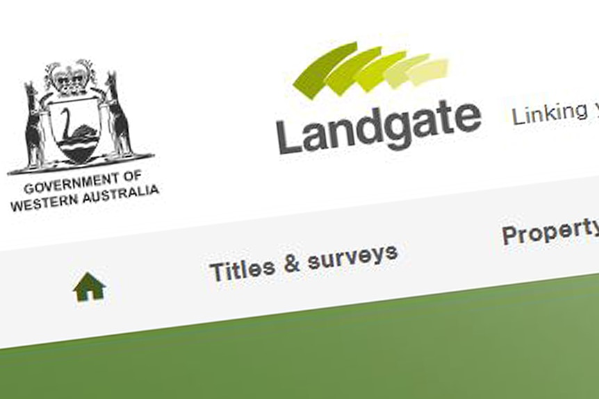 A screenshot from the Landgate homepage.