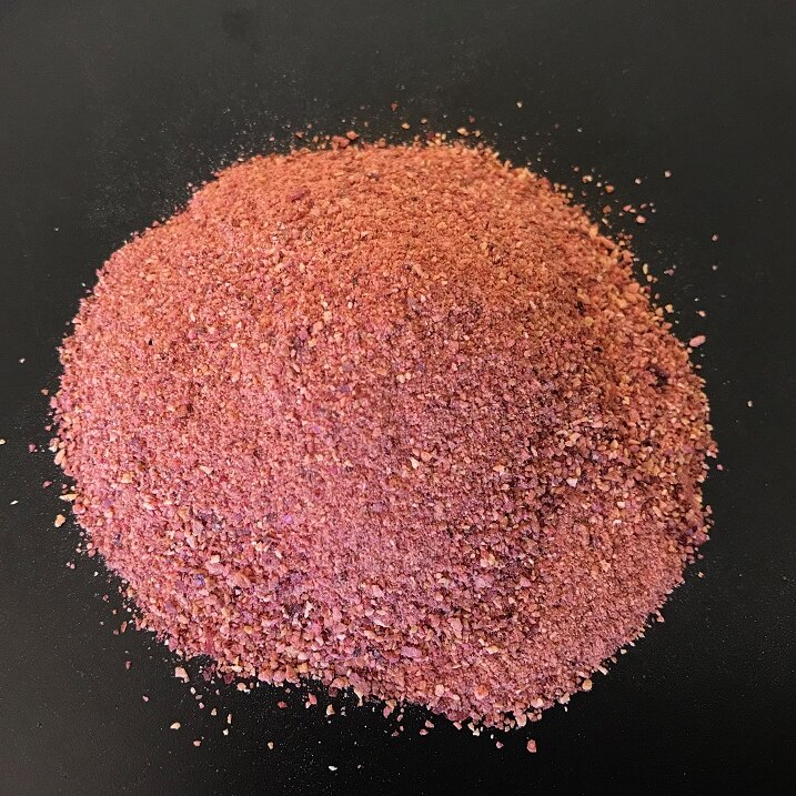 Freeze-dried quandong powder on a plate
