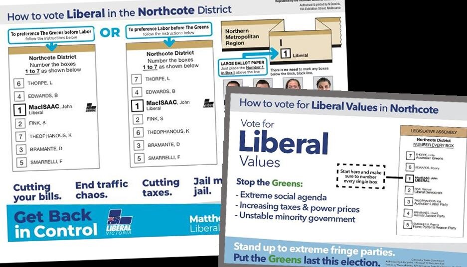 The two how-to-vote cards side-by-side