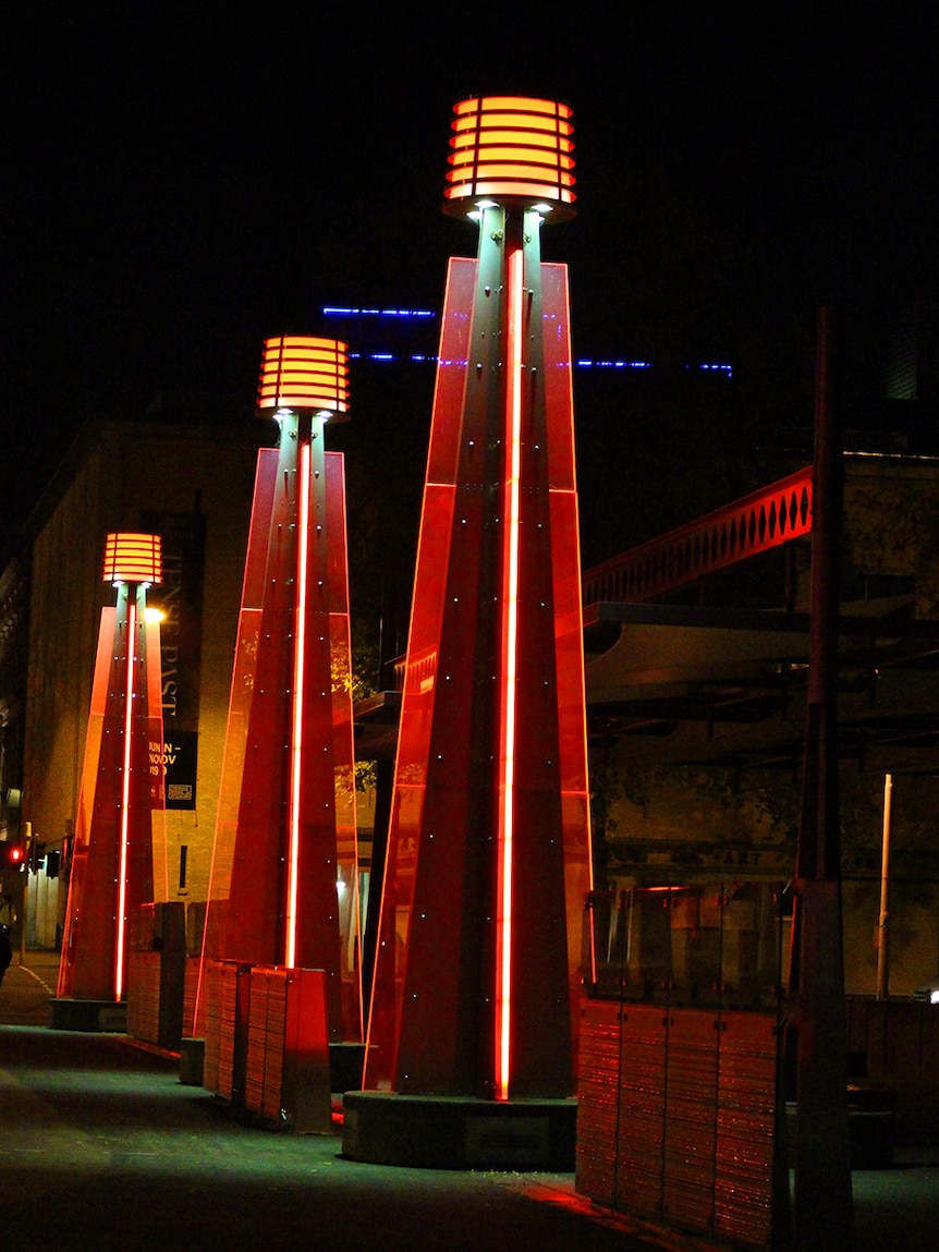 Lights turn red for Dark Mofo on Hobart waterfront