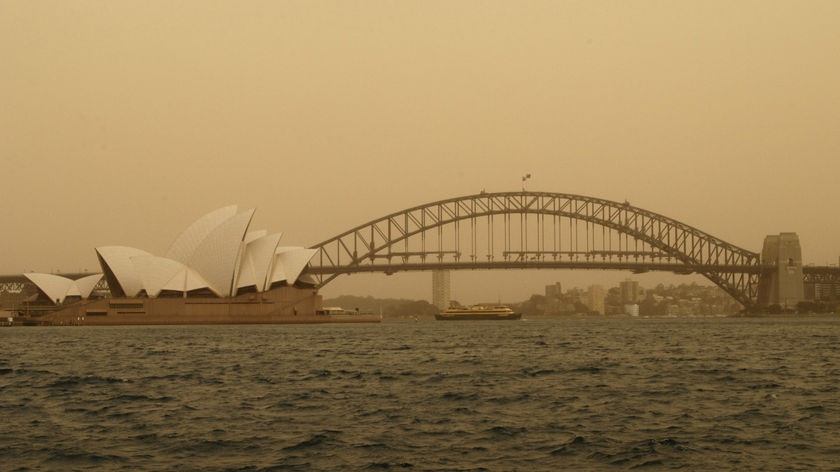 Dust to dust: Sydney landmarks have been covered again.