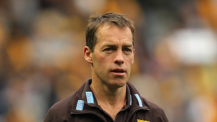 Hawthorn coach Alastair Clarkson looks on during the round 21 2011 AFL match against Port Adelaide.
