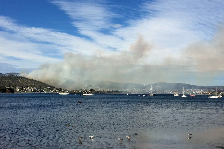 Smoke from fire at Lindisfarne