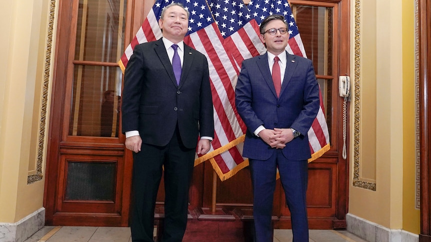 台湾驻美代表俞大㵢本周二会见了美国众议院议长迈克·约翰逊。