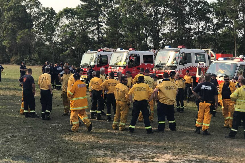 Ten Rural Fire Service appliances have arrived to assist the Yandaran Rural Fire Brigade in Winfield. 