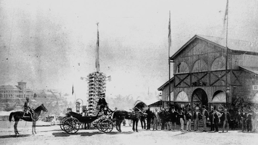 Governor's party arriving at the Queensland Intercolonial Exhibition Brisbane 1876.
