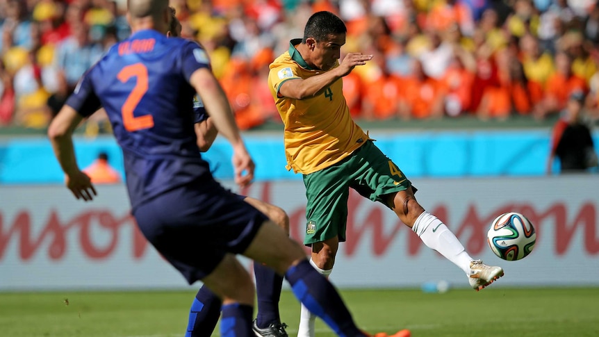 Cahill thumps a sizzling equaliser against the Netherlands